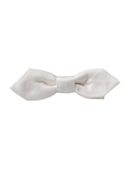 Dolce & Gabbana White Silk Adjustable Neck Men Papillon Bow Tie - Neckties