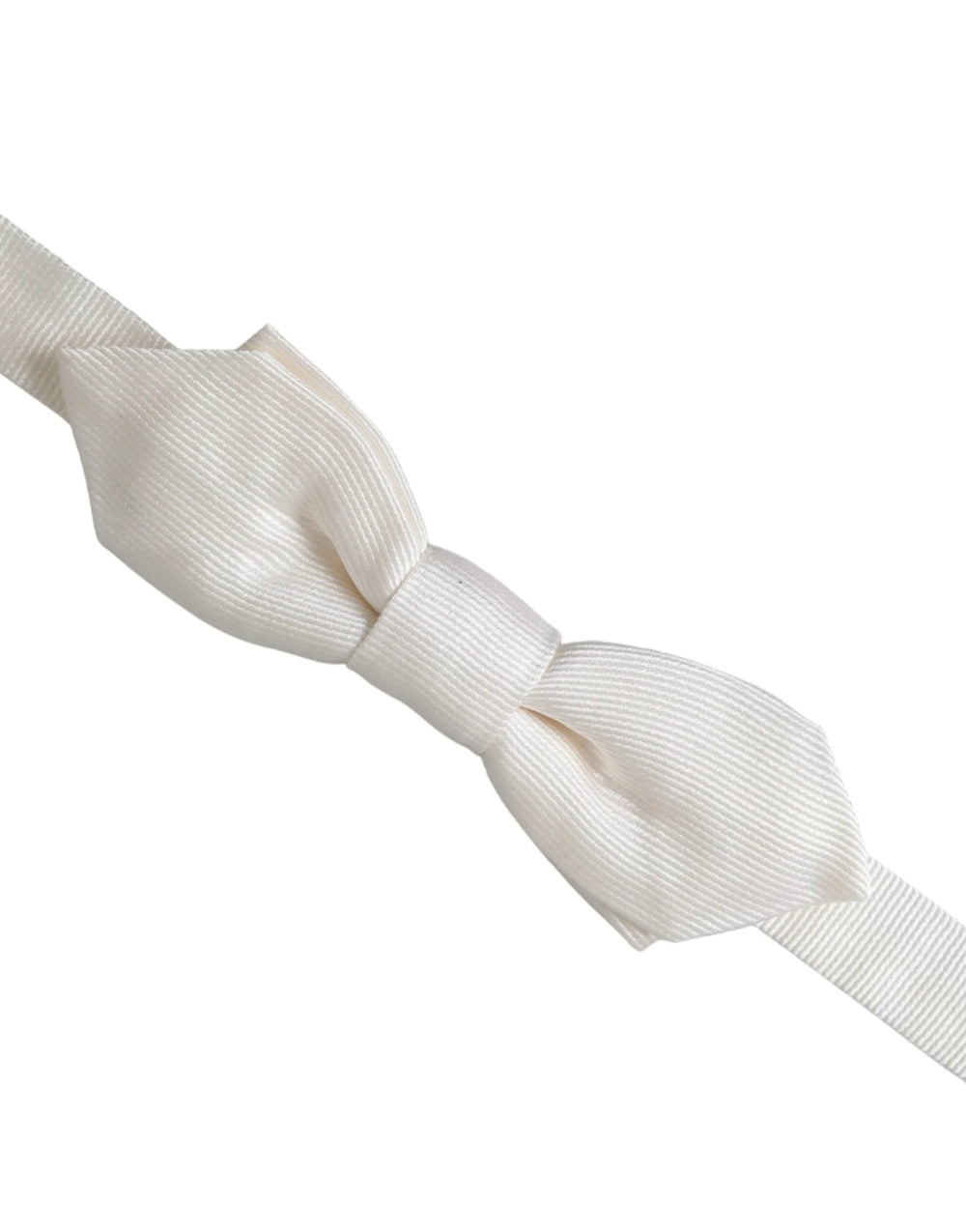 Dolce & Gabbana White Silk Adjustable Neck Men Papillon Bow Tie - Neckties