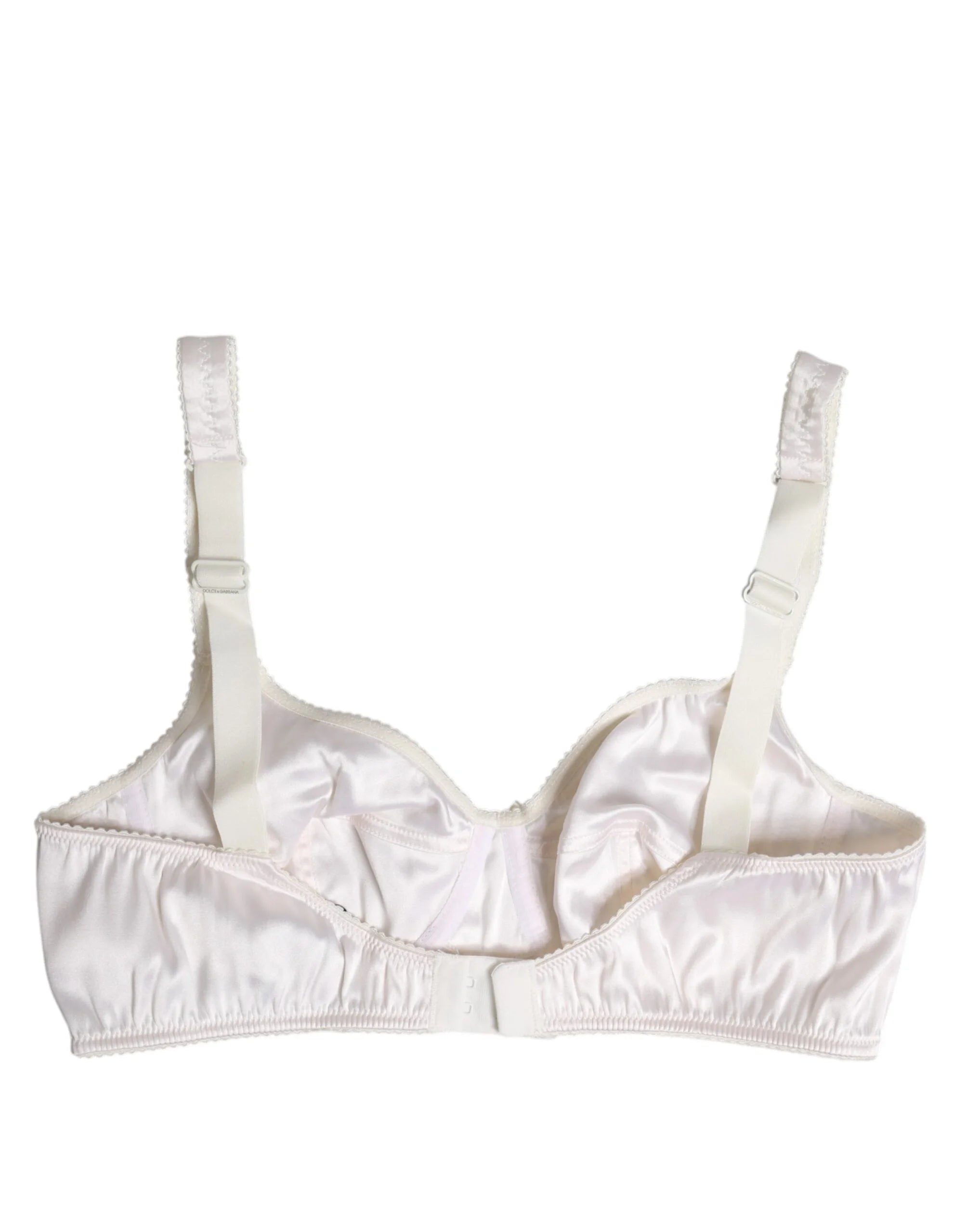 Dolce & Gabbana White Silk Balconette Non Wire Bra Underwear - IT2 | S - Bras