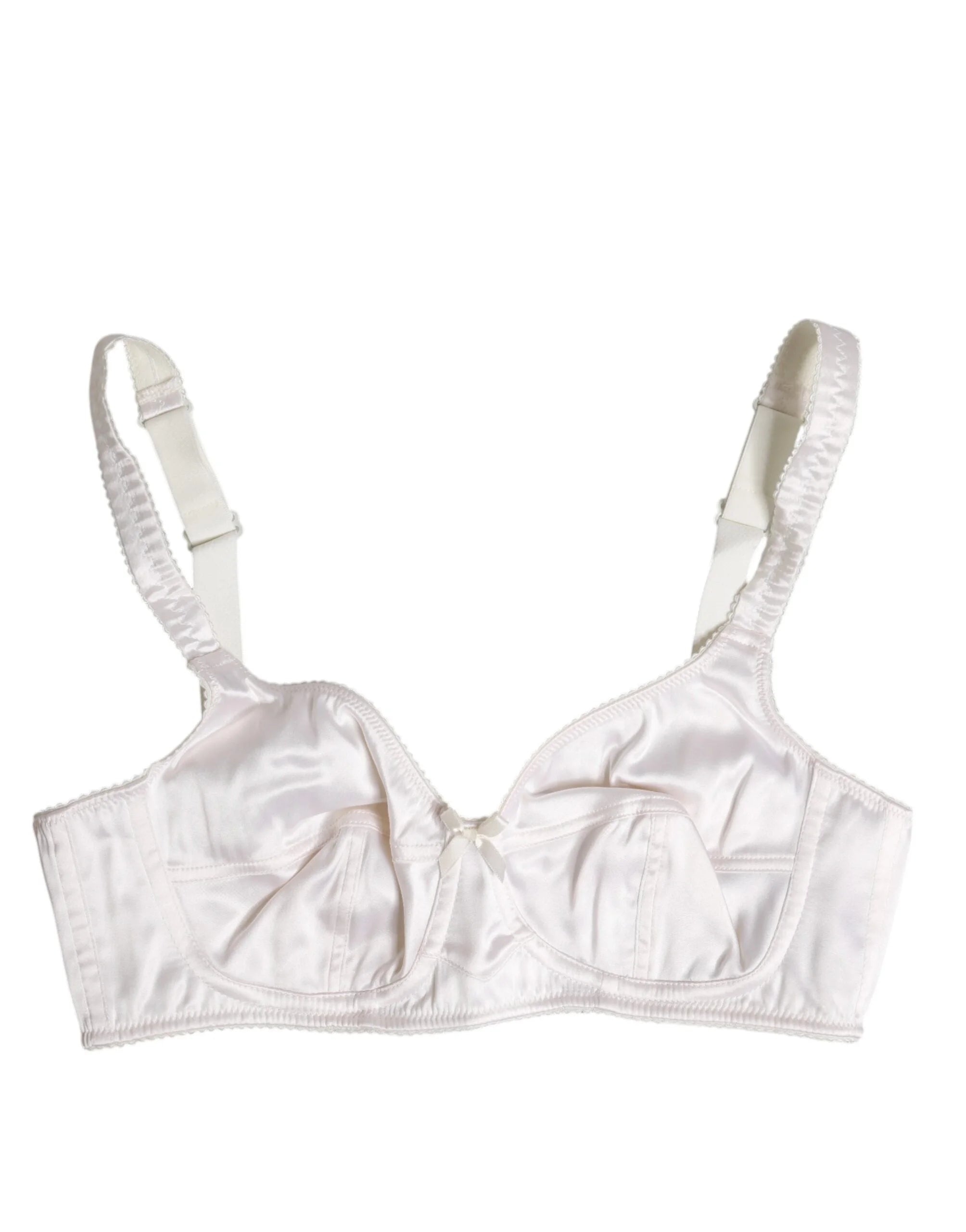 Dolce & Gabbana White Silk Balconette Non Wire Bra Underwear - IT2 | S