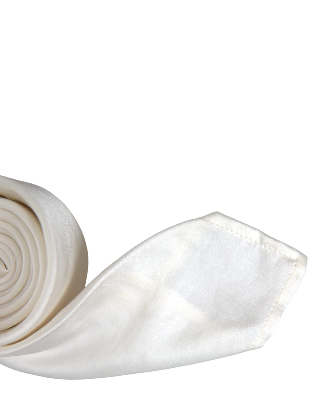 Dolce & Gabbana White Silk Blend Adjustable Tie Men - Neckties