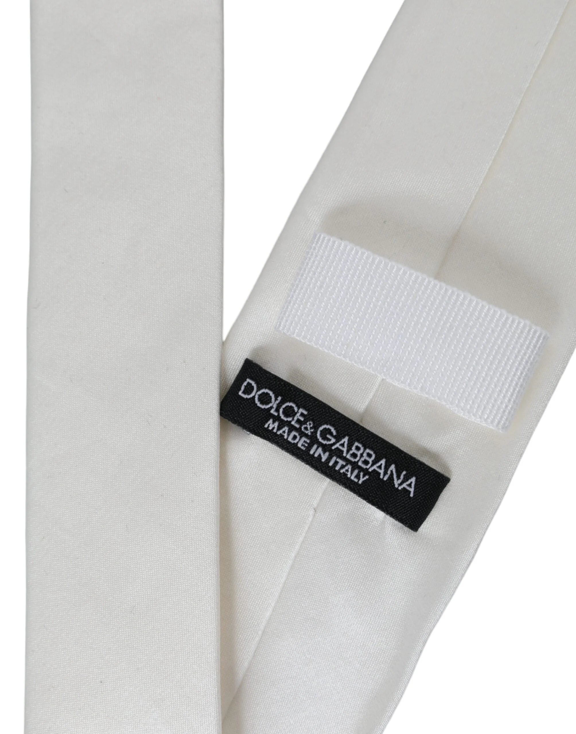 Dolce & Gabbana White Silk Blend Adjustable Tie Men - Neckties