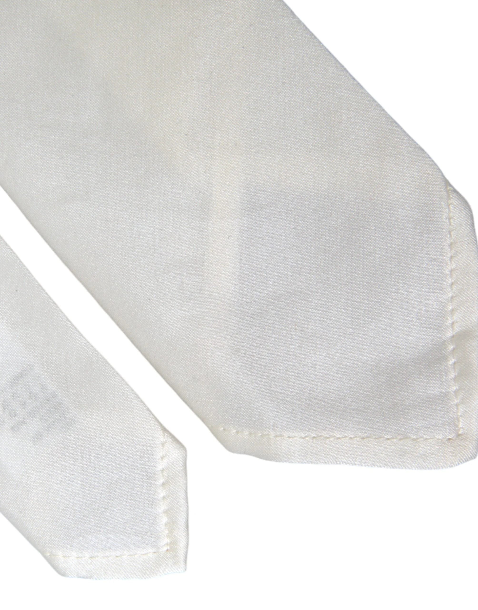 Dolce & Gabbana White Silk Blend Adjustable Tie Men - Neckties