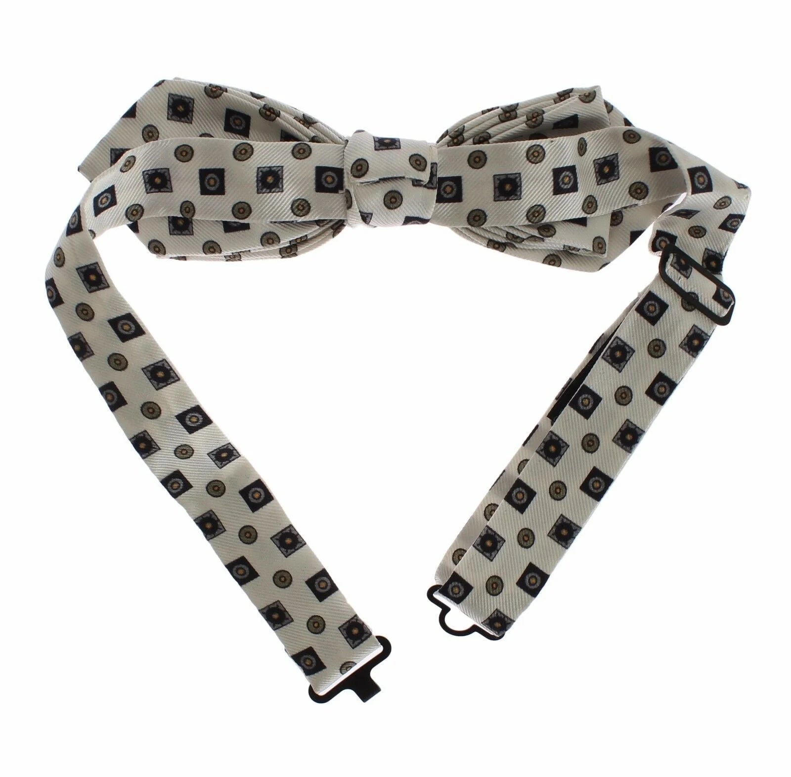 Dolce & Gabbana White Silk Bowtie Leather Men Belt Gift Box - 115 cm / 46 Inches - Clothing Accessories