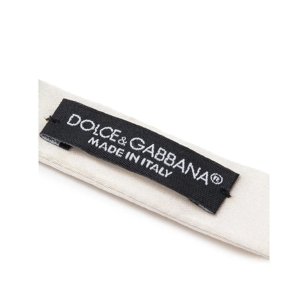 Dolce & Gabbana White Silk Bowty - One Size - Neckties