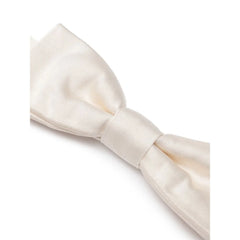 Dolce & Gabbana White Silk Bowty - One Size - Neckties