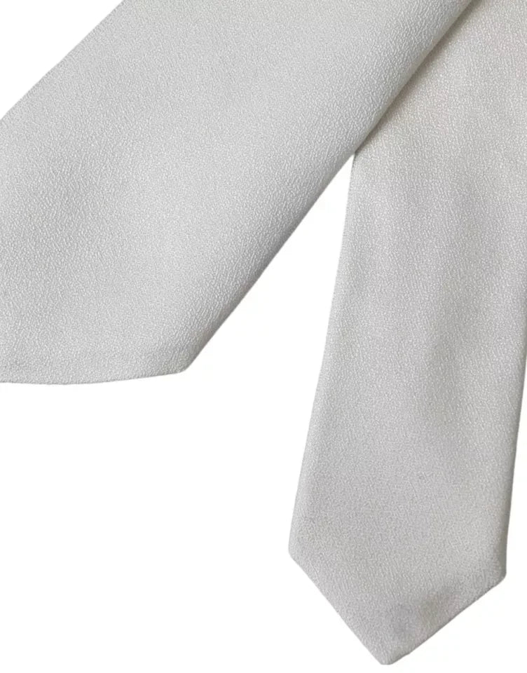 Dolce & Gabbana White Silk Classic Adjustable Men Tie - Neckties