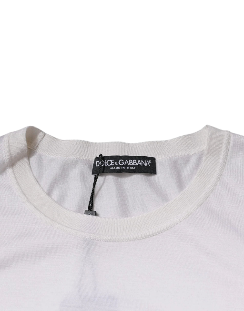 Dolce & Gabbana White Silk Crew Neck Men Pullover Sweater - IT48 | M - Sweaters