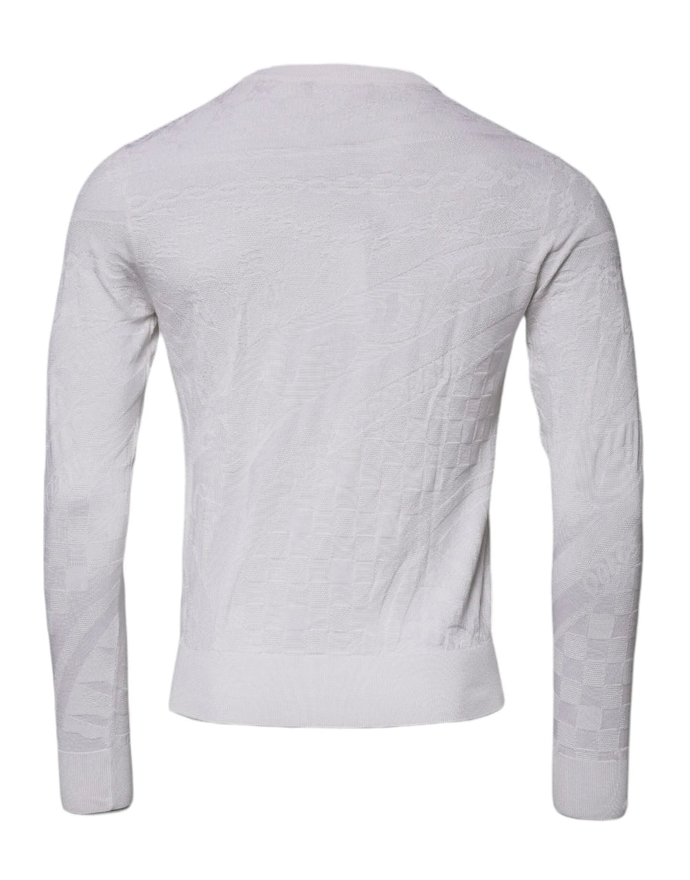 Dolce & Gabbana White Silk Crew Neck Men Pullover Sweater - Sweaters