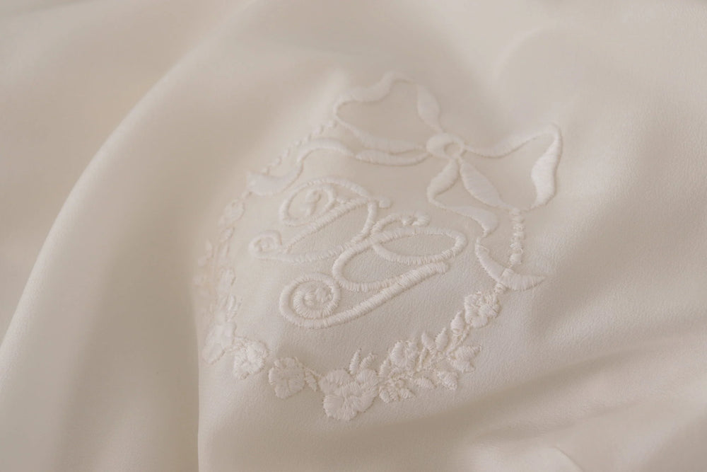 Dolce & Gabbana White Silk DG Logo Embroidered Long Sleeves Blouse - IT40|S - Blouses