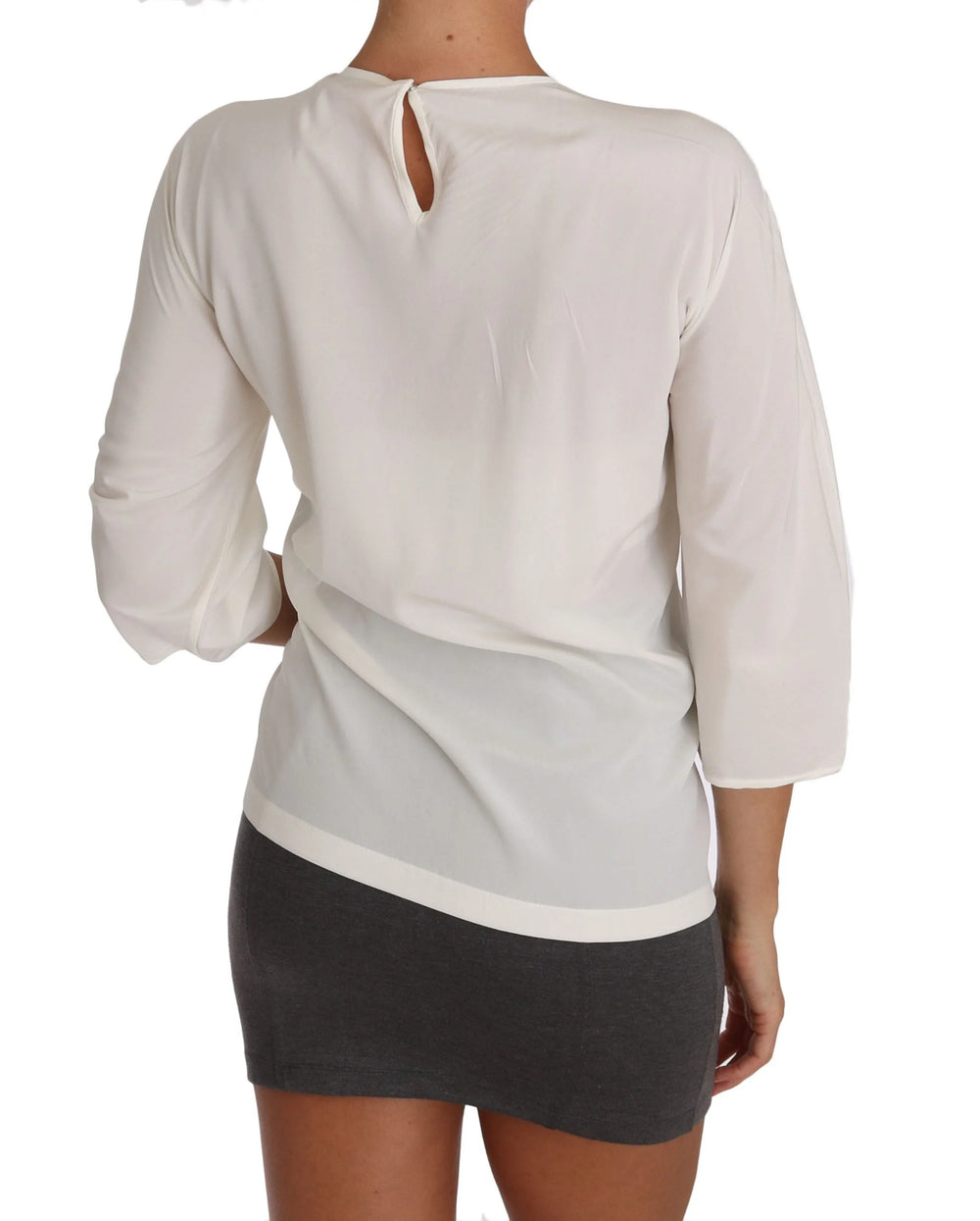 Dolce & Gabbana White Silk #dgfamily Blouse T-shirt - T-Shirts