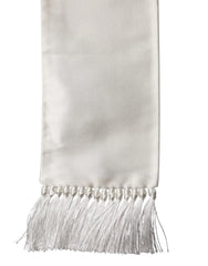 Dolce & Gabbana White Silk Fringes Neck Wrap Foulard Scarf