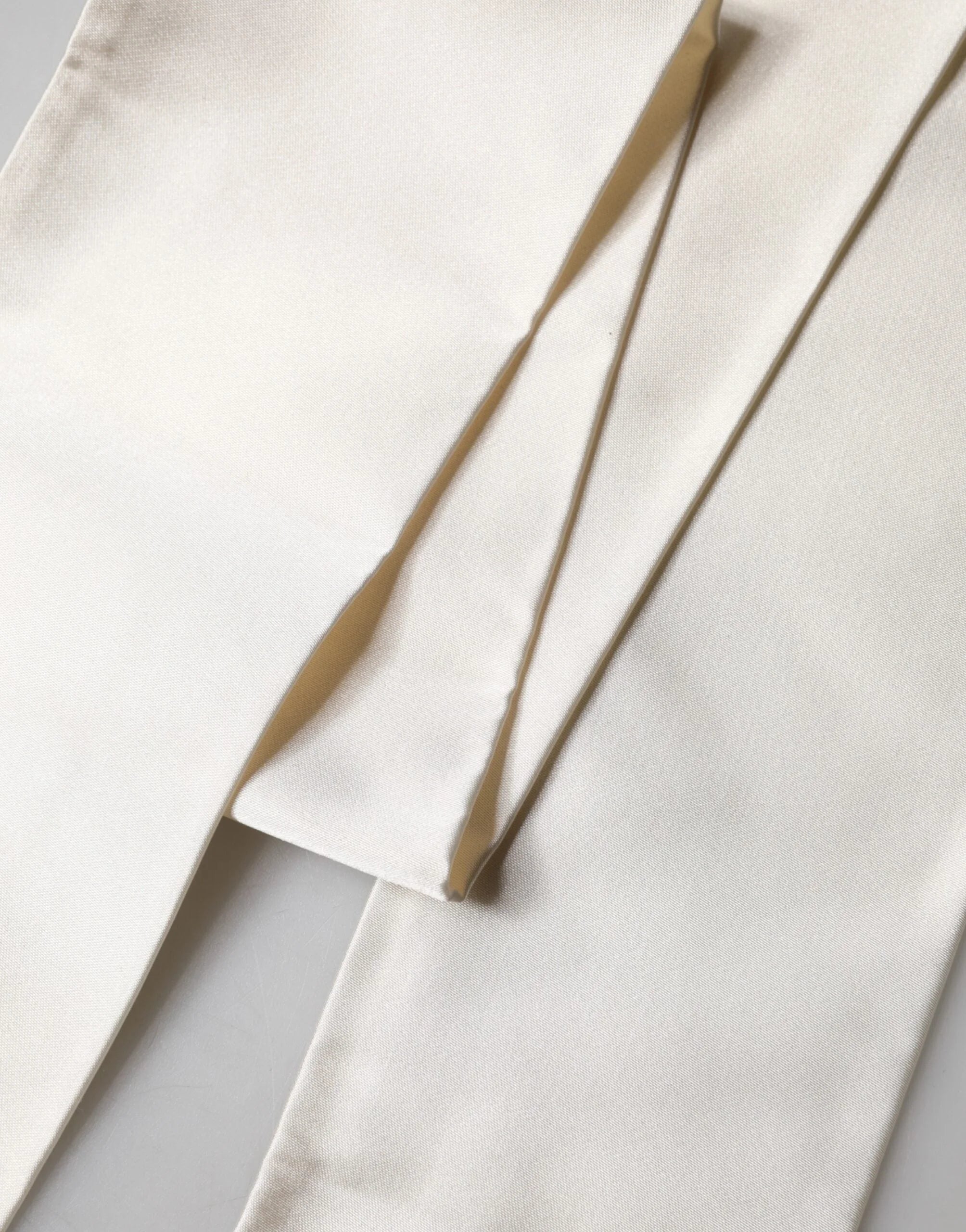 Dolce & Gabbana White Silk Fringes Neck Wrap Foulard Scarf