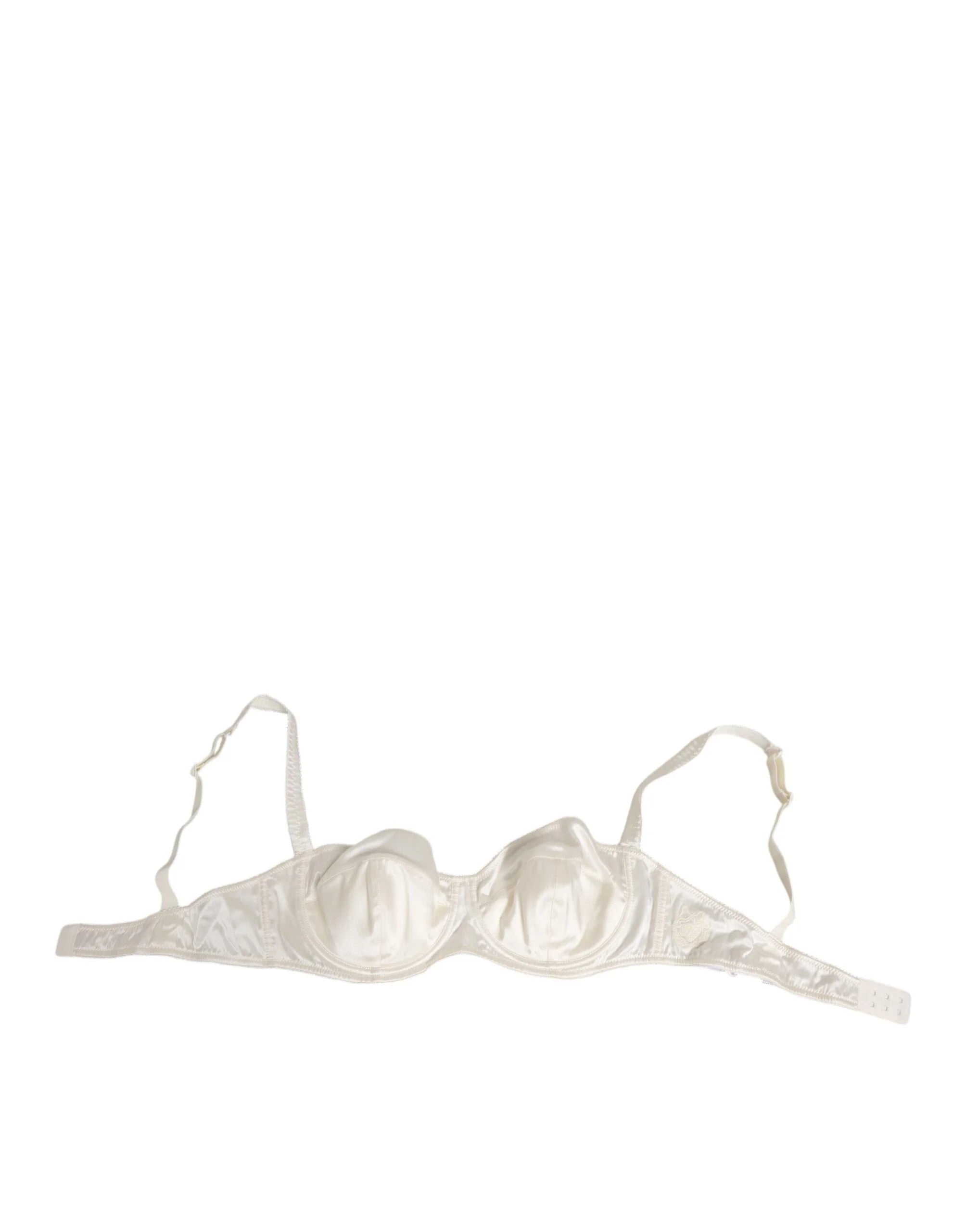 Dolce & Gabbana White Silk Satin Balconnet Lingerie Bra Underwear - IT4 | L - Bras