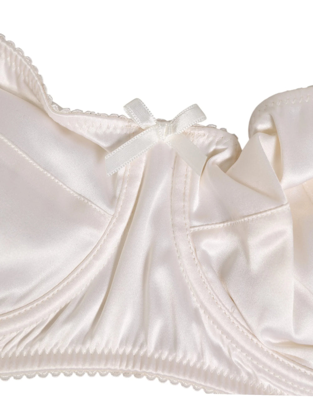Dolce & Gabbana White Silk Satin Balconnet Lingerie Bra Underwear - IT4 | L - Bras