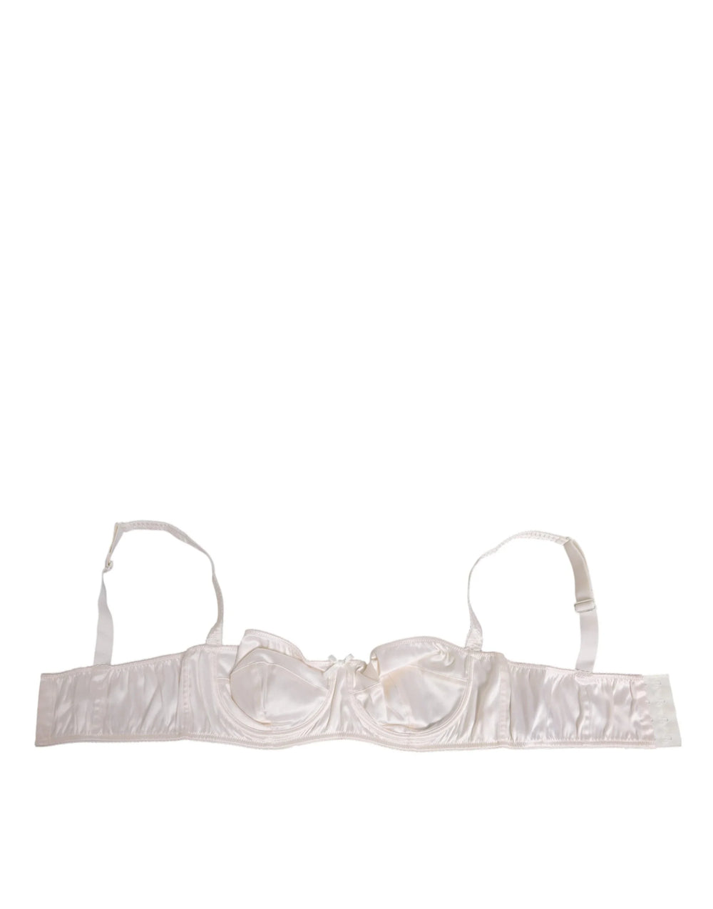 Dolce & Gabbana White Silk Satin Balconnet Lingerie Bra Underwear - IT4 | L - Bras