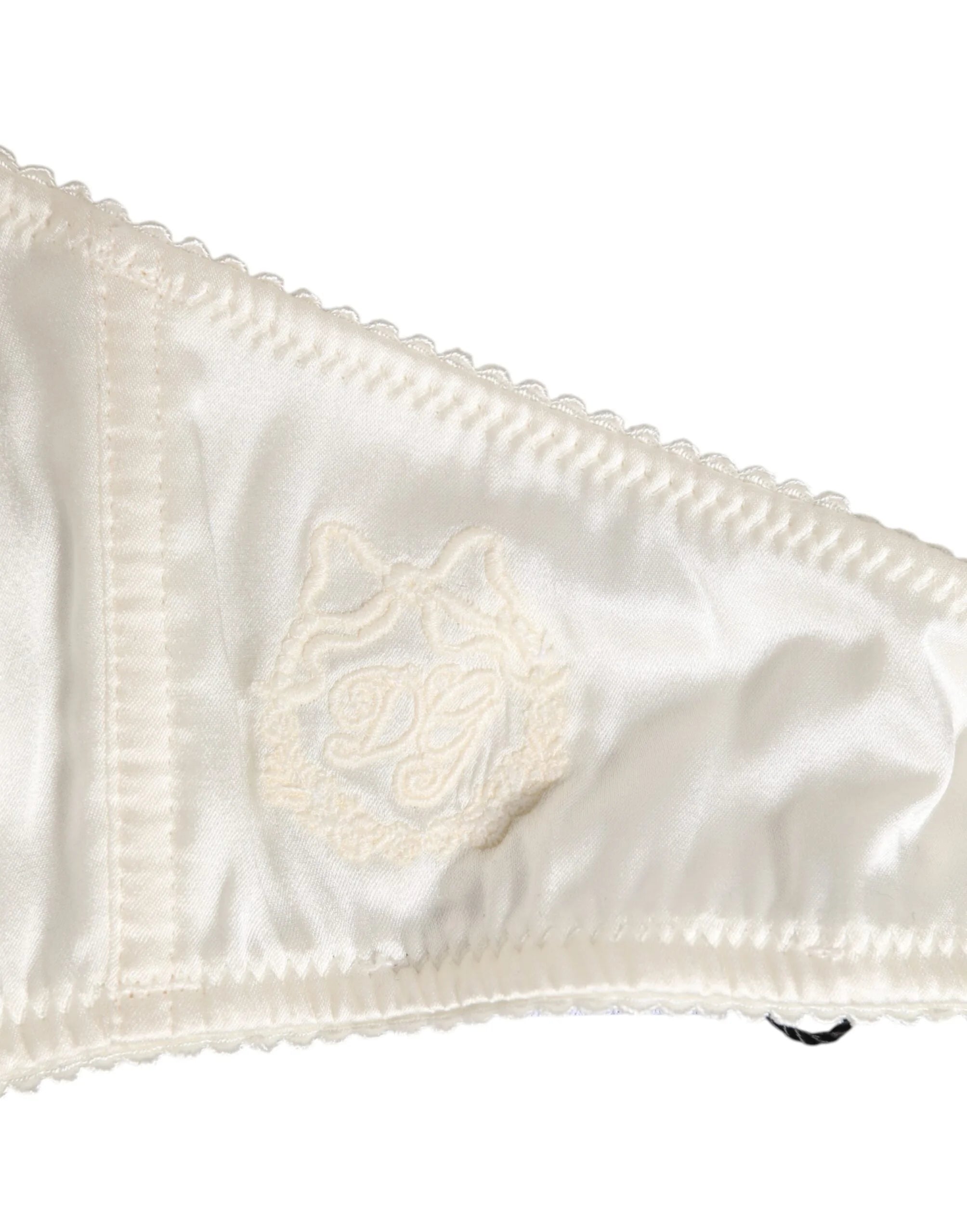 Dolce & Gabbana White Silk Satin Balconnet Lingerie Bra Underwear - IT4 | L - Bras