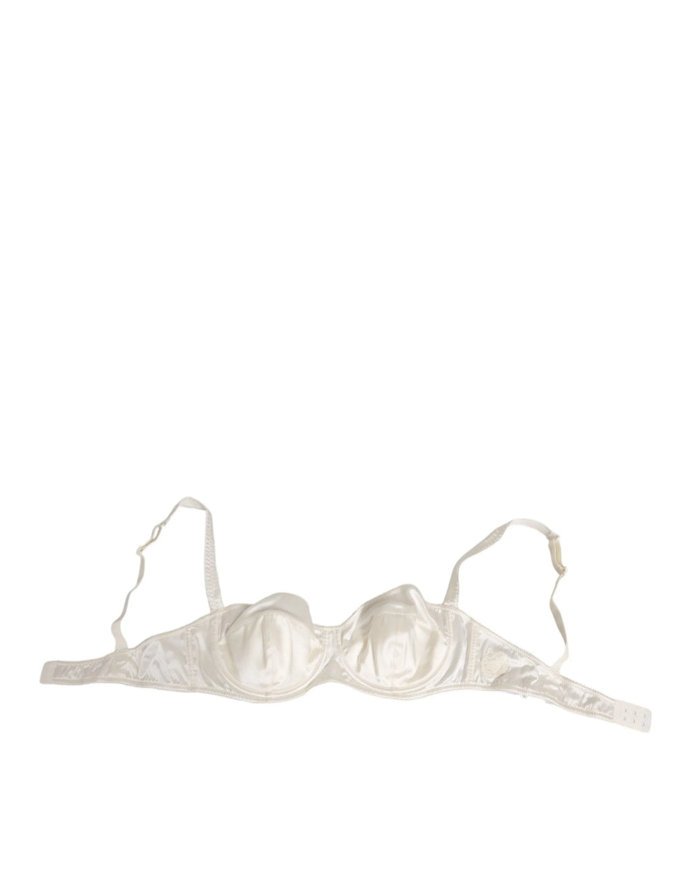Dolce & Gabbana White Silk Satin Balconnet Lingerie Bra Underwear - IT4 | L - Bras