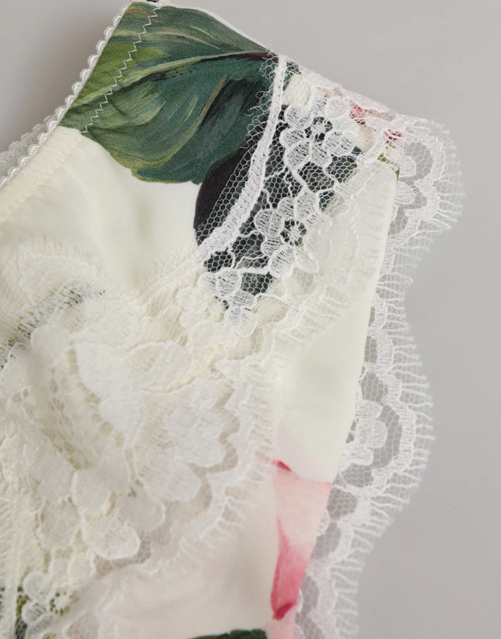 Dolce & Gabbana White Silk Satin Floral Lace Trim Slip Underwear - IT3 | M - Briefs