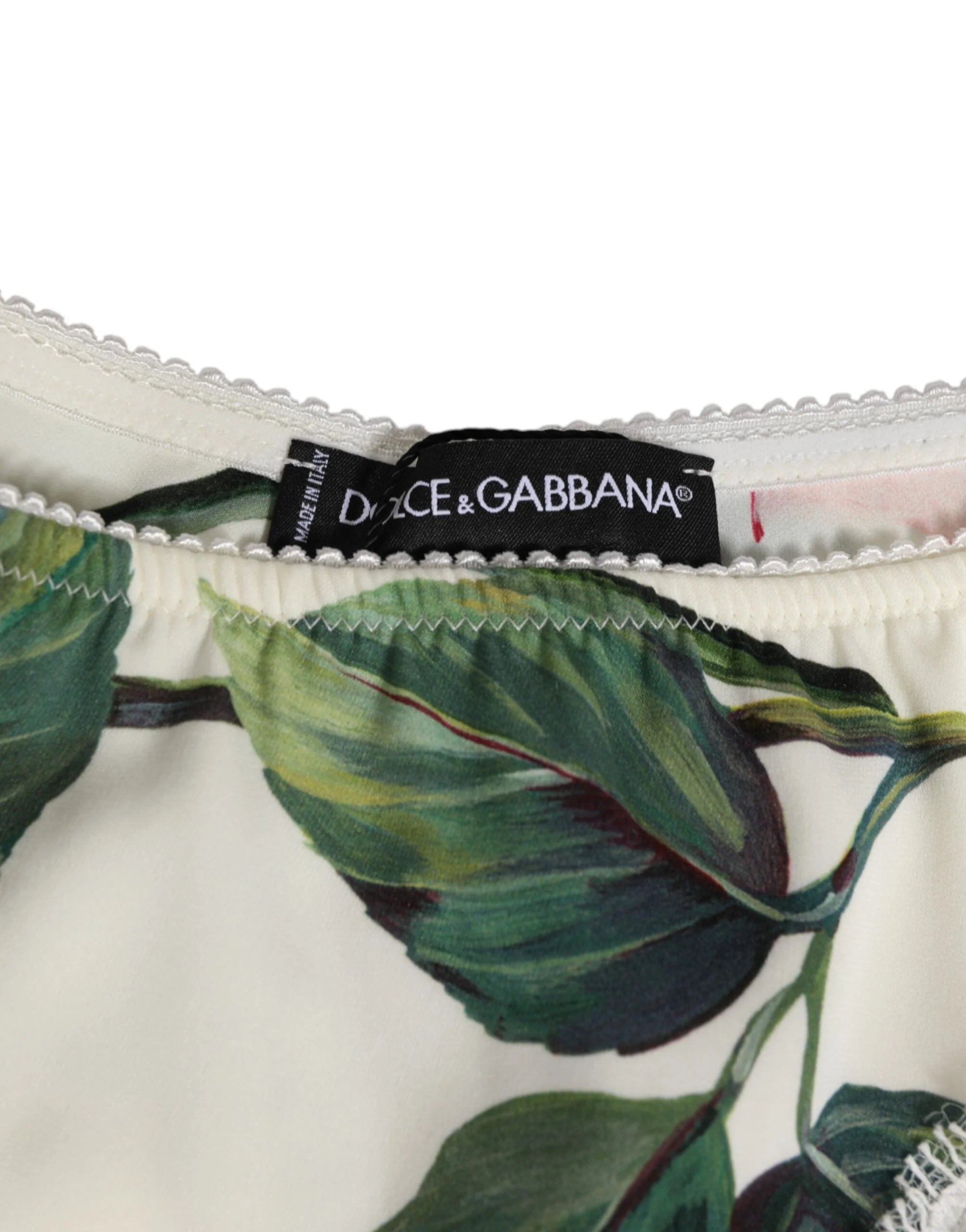 Dolce & Gabbana White Silk Satin Floral Lace Trim Slip Underwear - IT3 | M
