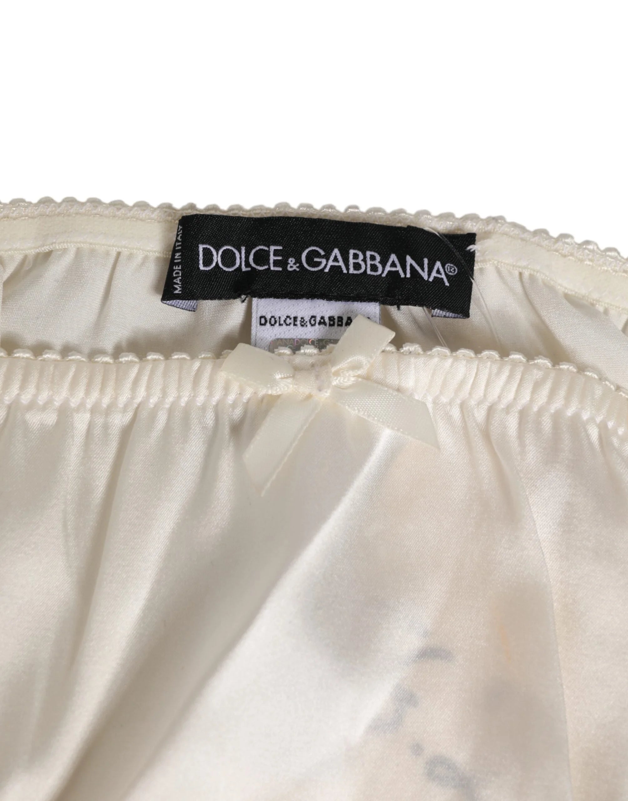 Dolce & Gabbana White Silk Satin Lingerie Panty Underwear - IT2 | S - Briefs