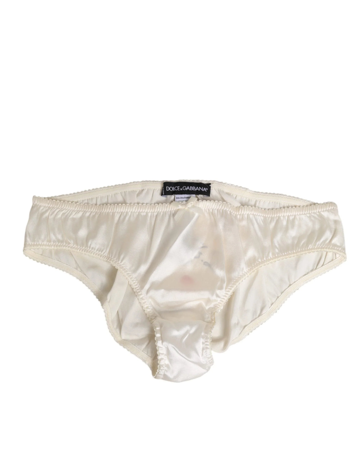 Dolce & Gabbana White Silk Satin Lingerie Panty Underwear - IT2 | S - Briefs
