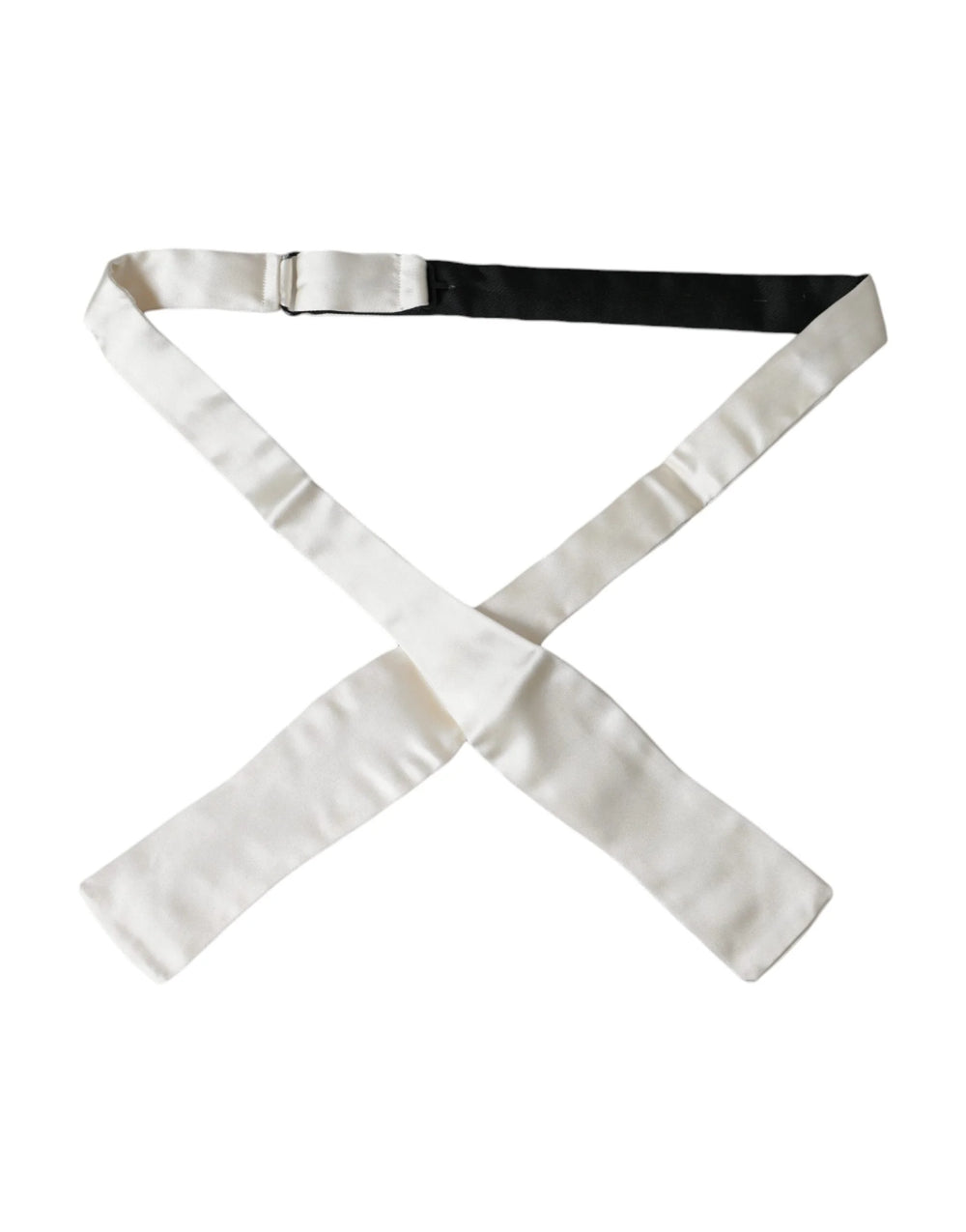 Dolce & Gabbana White Silk Slim Skinny Necktie Men Bow Tie - Neckties