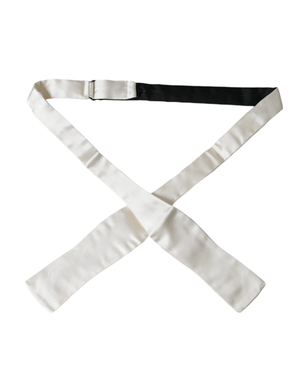Dolce & Gabbana White Silk Slim Skinny Necktie Men Bow Tie - Neckties
