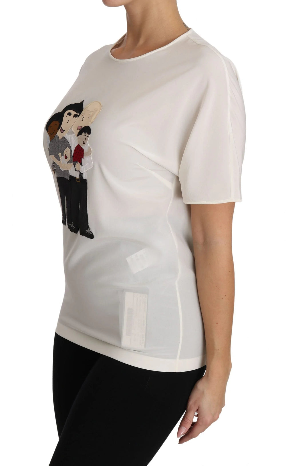 Dolce & Gabbana White Silk Stretch #dgfamily T-shirt - T-Shirts