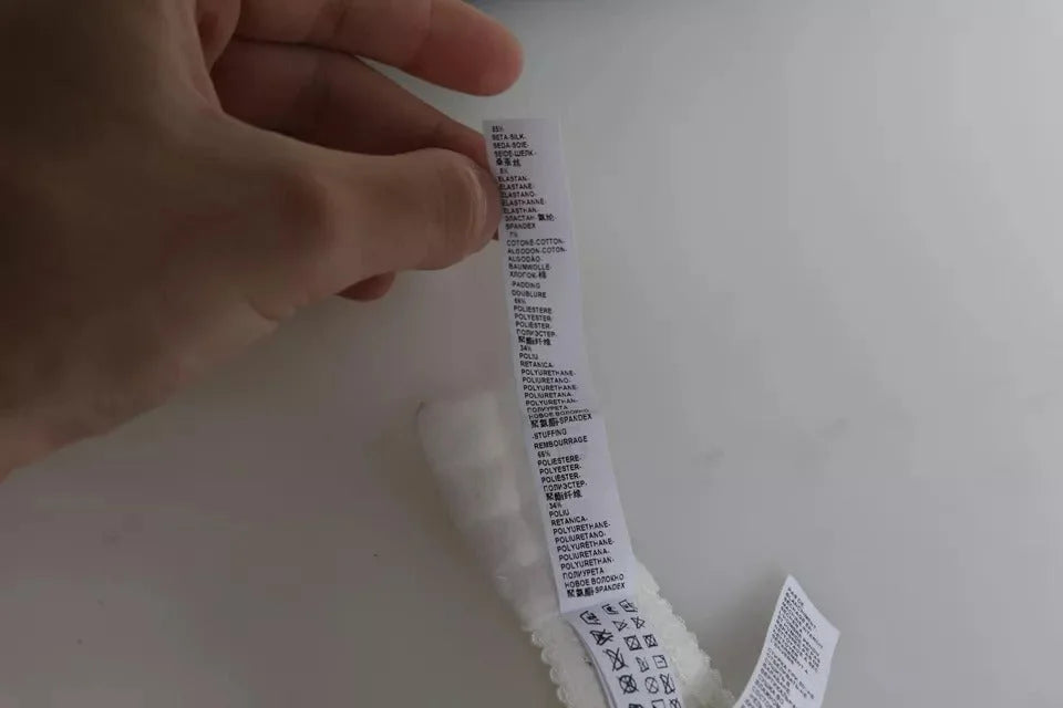 Dolce & Gabbana White Silk Stretch Panty Balconette Bra Underwear - Lingerie