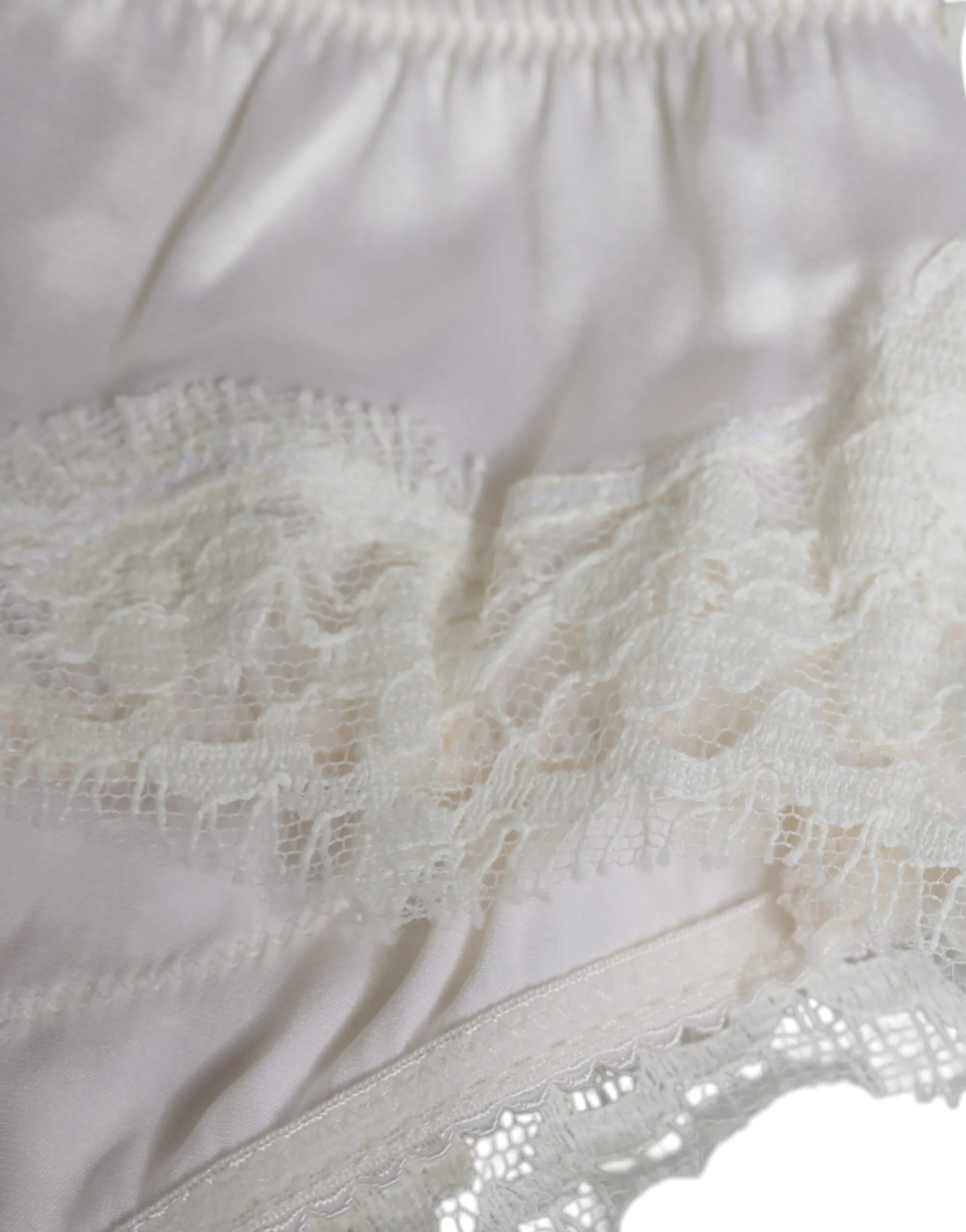 Dolce & Gabbana White Silk Stretch Panty Balconette Bra Underwear - Lingerie