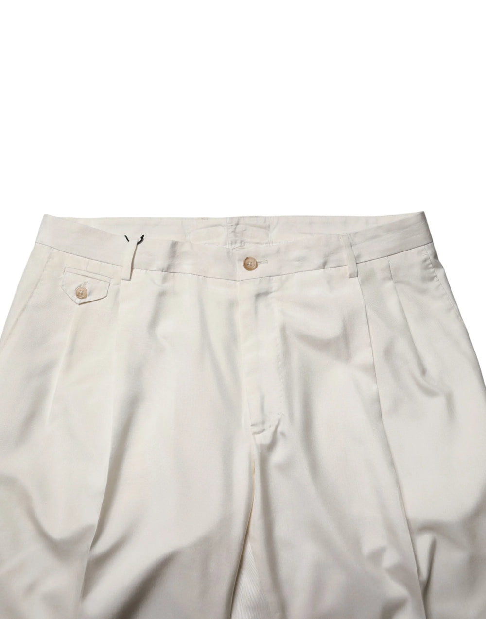 Dolce & Gabbana White Silk Tapered Dress Men Trouser Pants - IT52 | XL