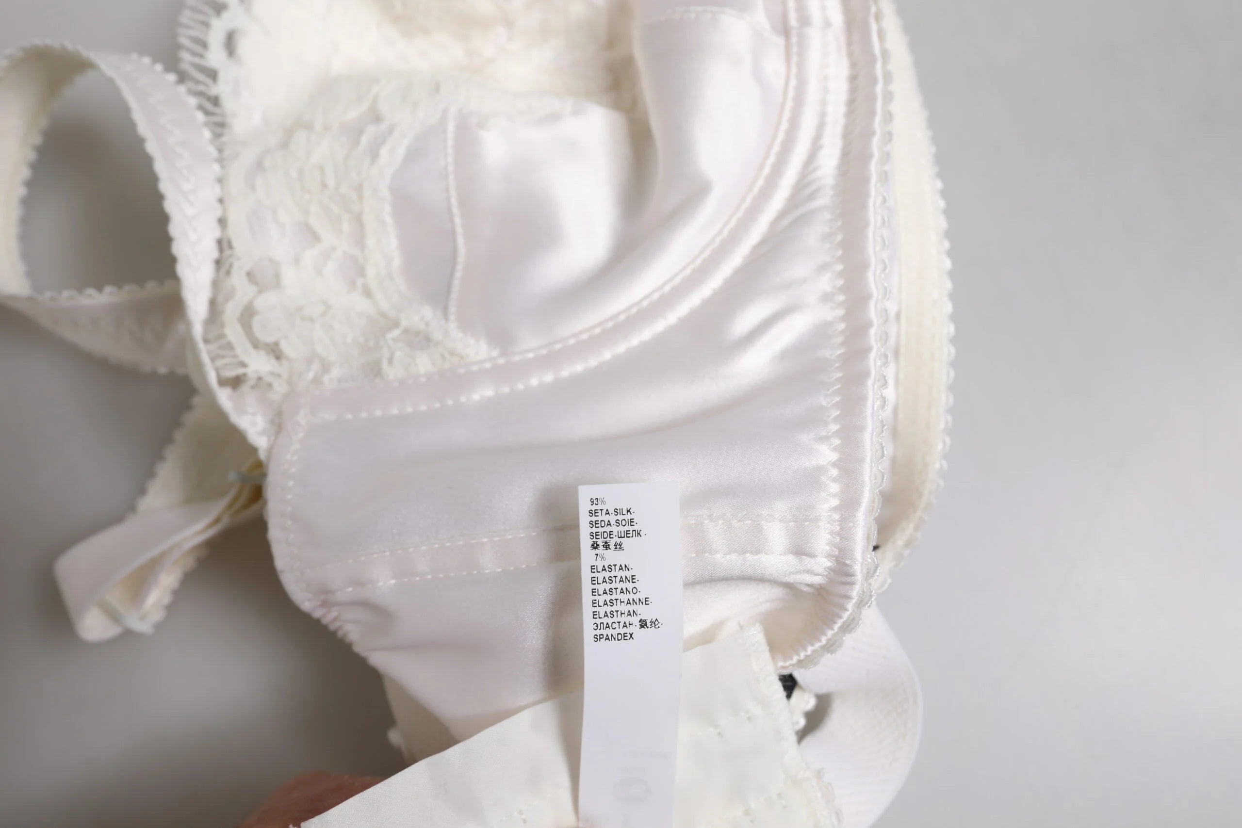 Dolce & Gabbana White Silk Underwired Balconette Bra Underwear - Bras
