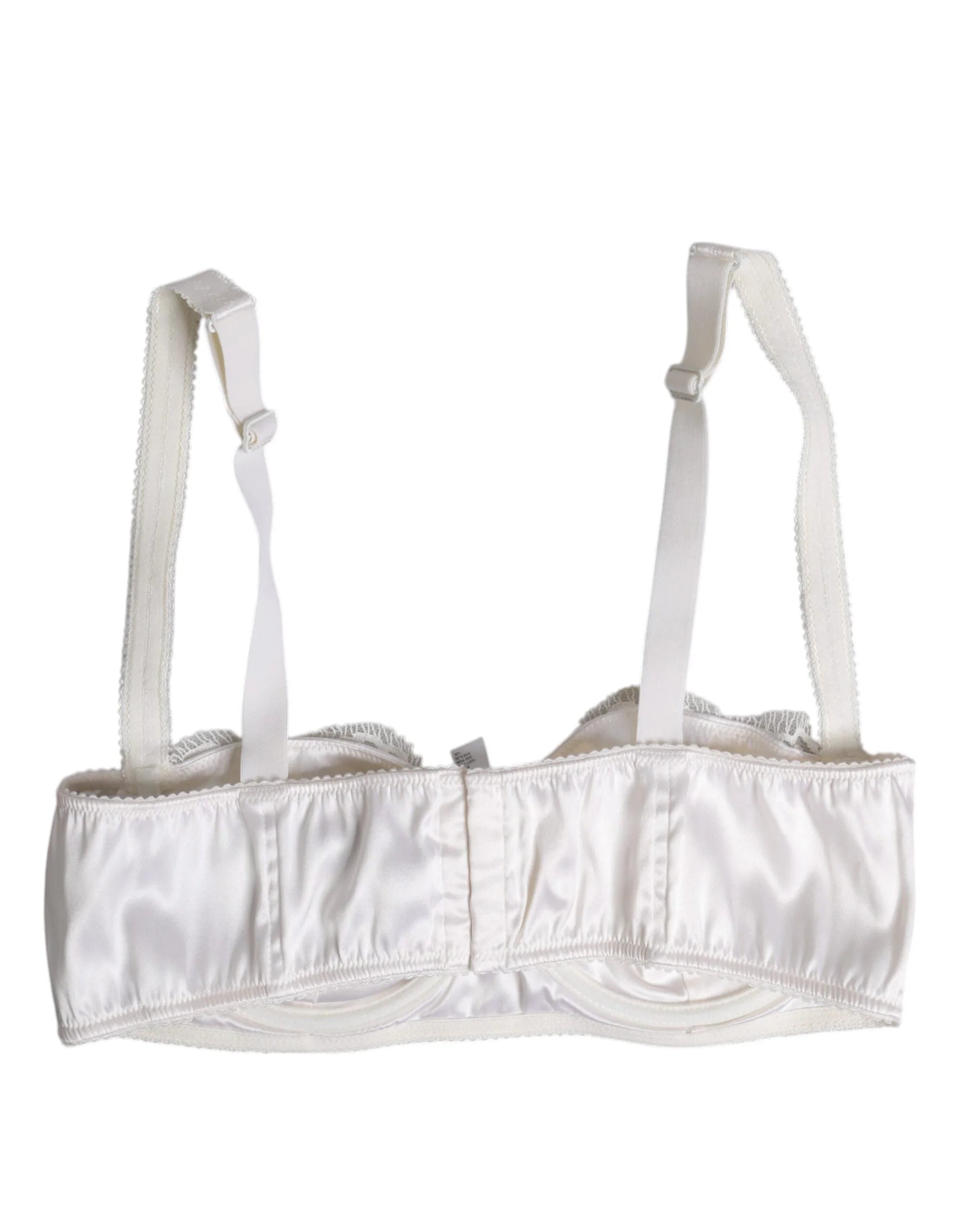 Dolce & Gabbana White Silk Underwired Balconette Bra Underwear - Bras