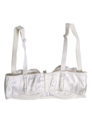 Dolce & Gabbana White Silk Underwired Balconette Bra Underwear - Bras