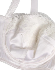 Dolce & Gabbana White Silk Underwired Balconette Bra Underwear - Bras