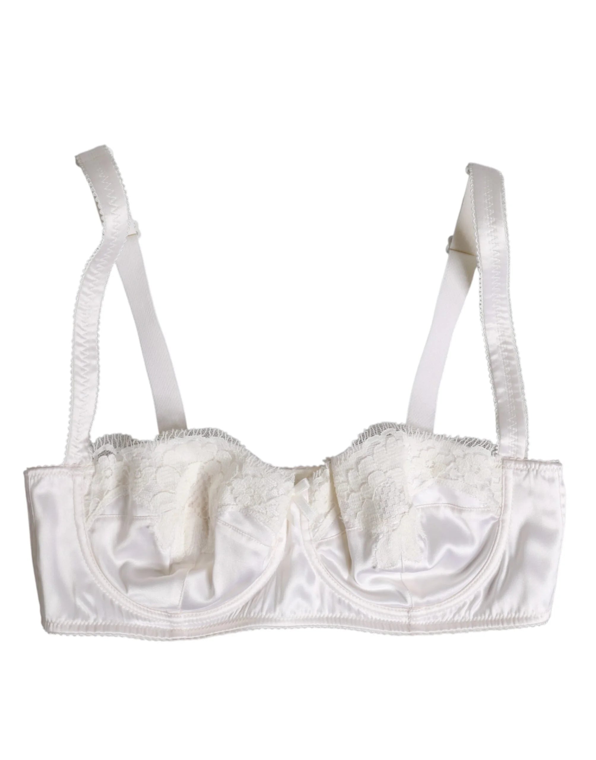 Dolce & Gabbana White Silk Underwired Balconette Bra Underwear - Bras