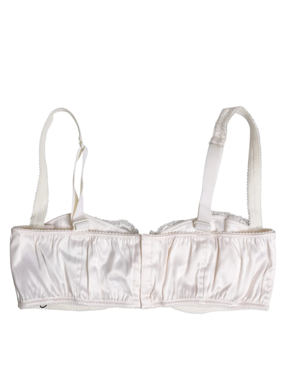 Dolce & Gabbana White Silk Underwired Balconette Bra Underwear - IT4 | L - Bras
