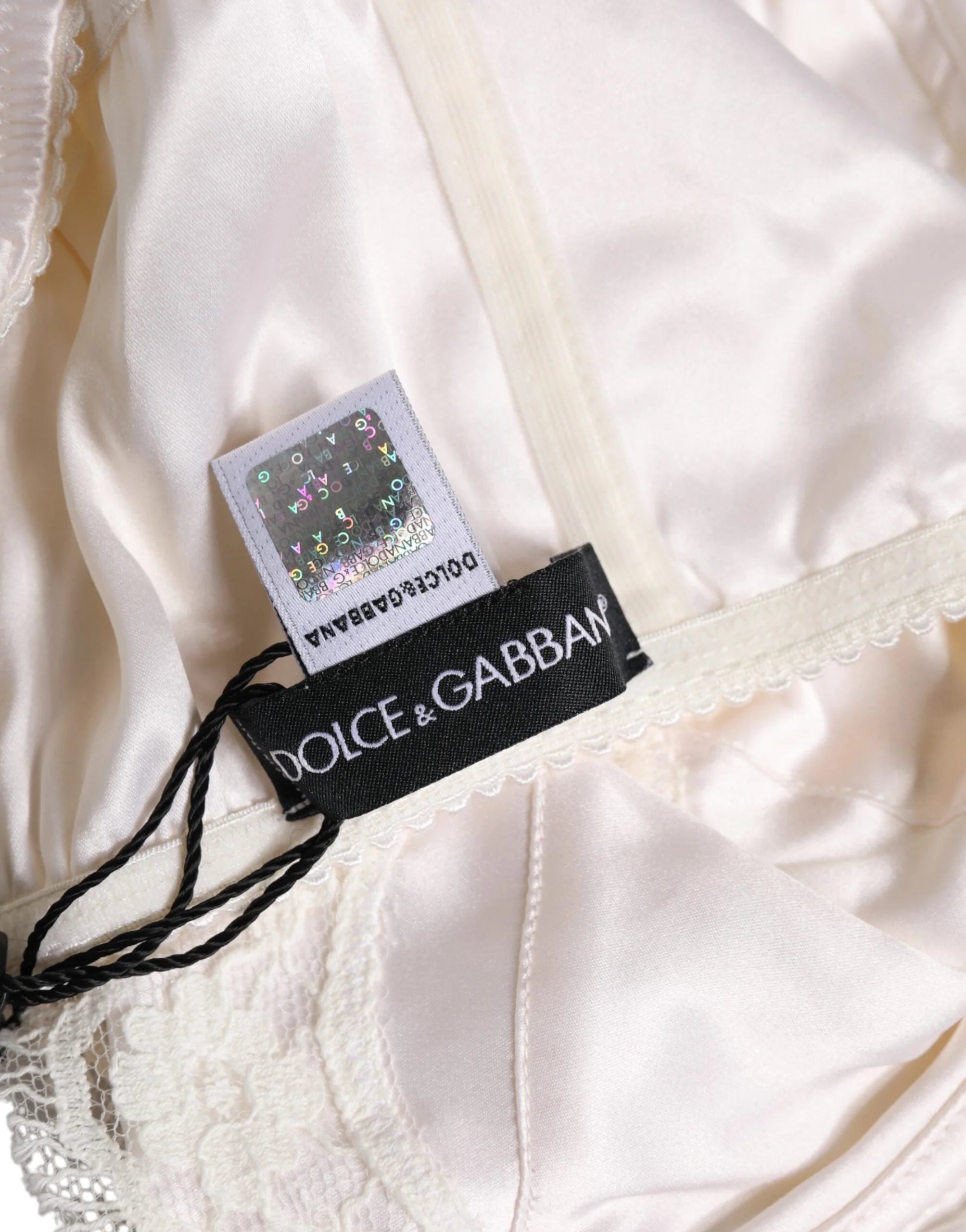 Dolce & Gabbana White Silk Underwired Balconette Bra Underwear - IT4 | L - Bras