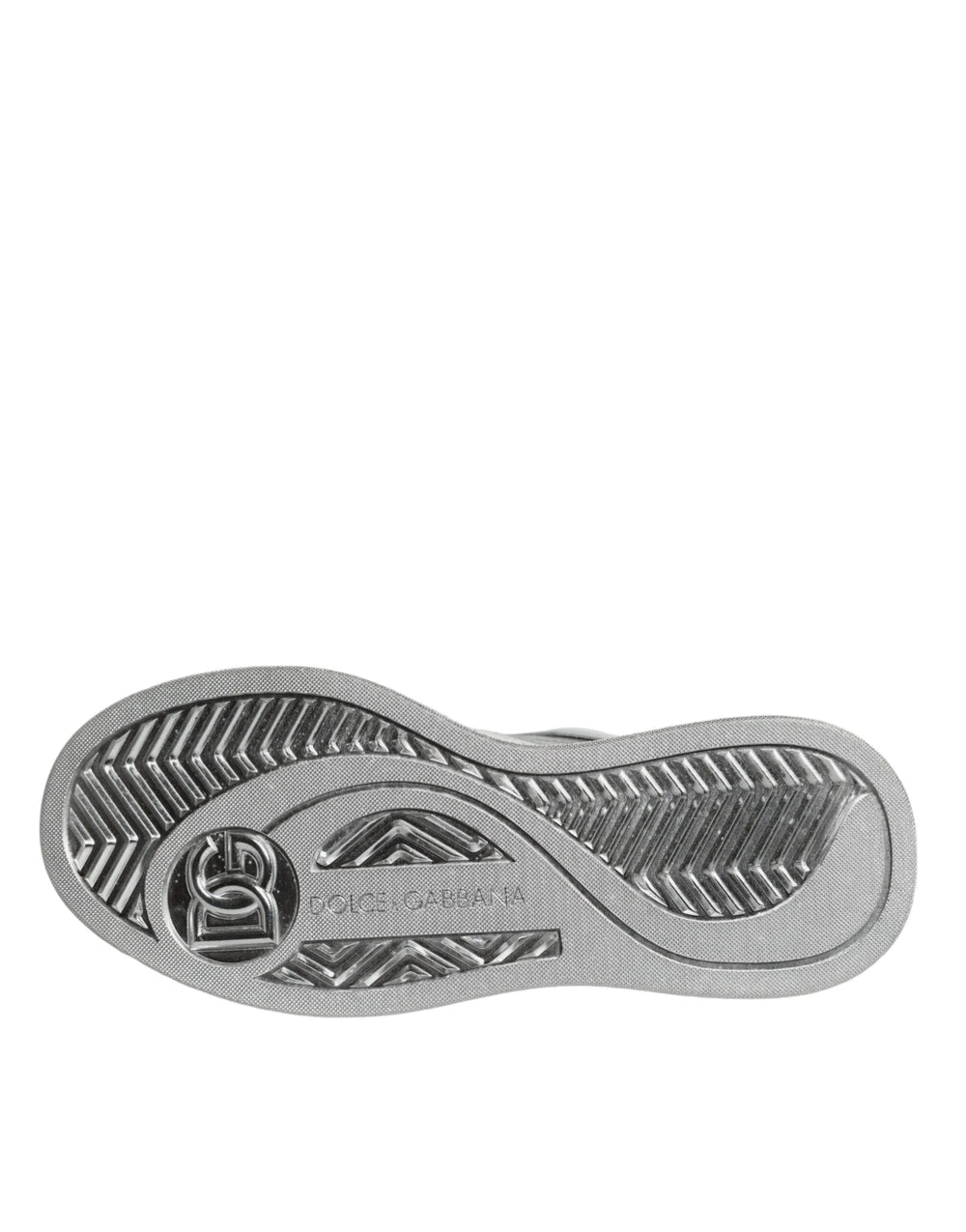 Dolce & Gabbana White Silver Leather Low Top Sneakers Shoes - EU39/US8.5 - Sneakers