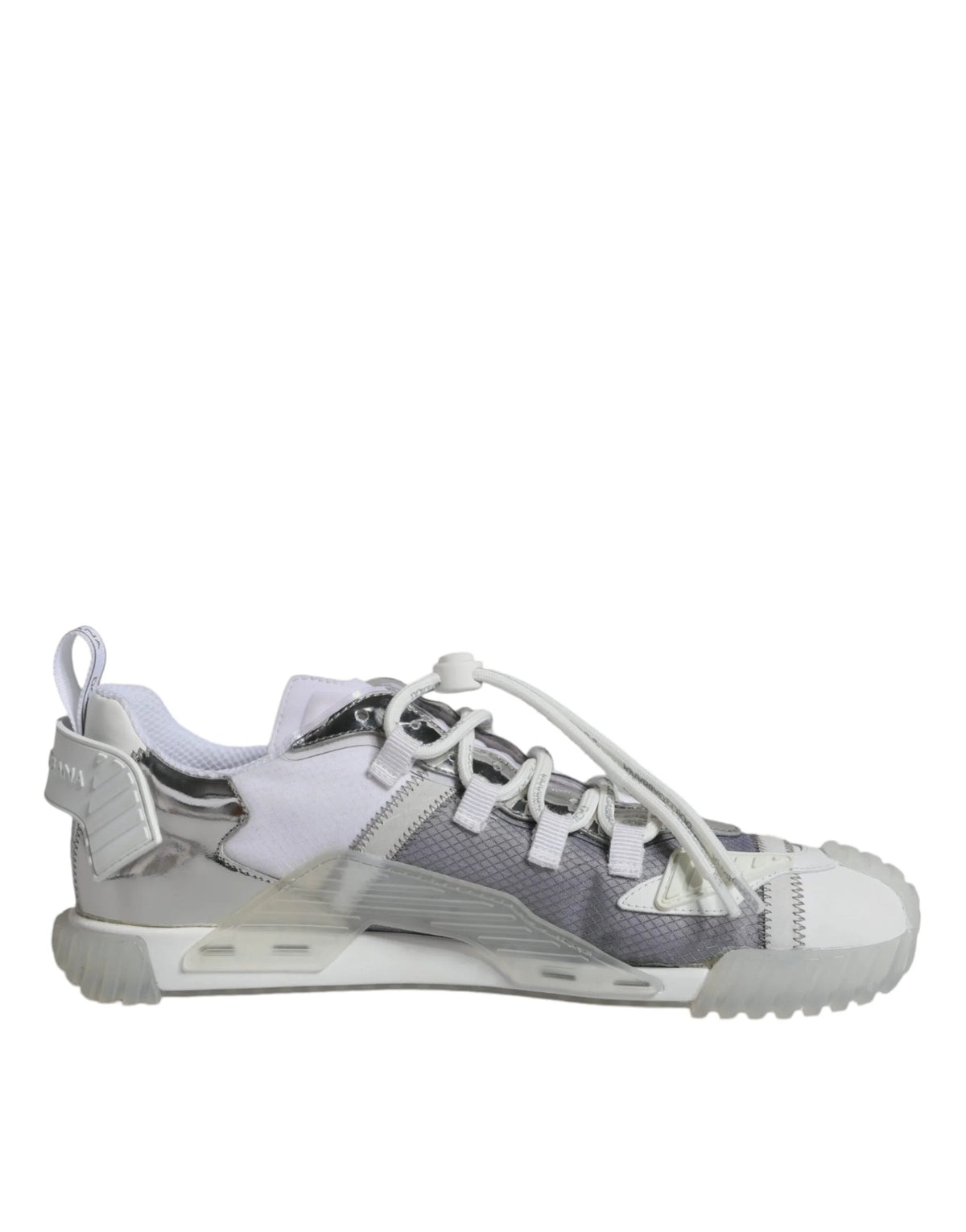 Dolce & Gabbana White Silver Low Top NS1 Sneakers Shoes - Sneakers