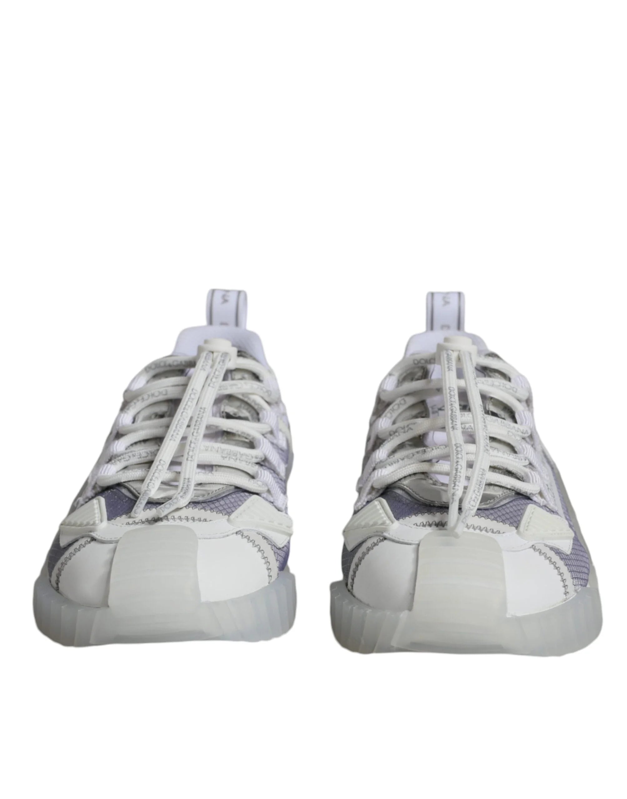Dolce & Gabbana White Silver Low Top NS1 Sneakers Shoes - EU44/US11