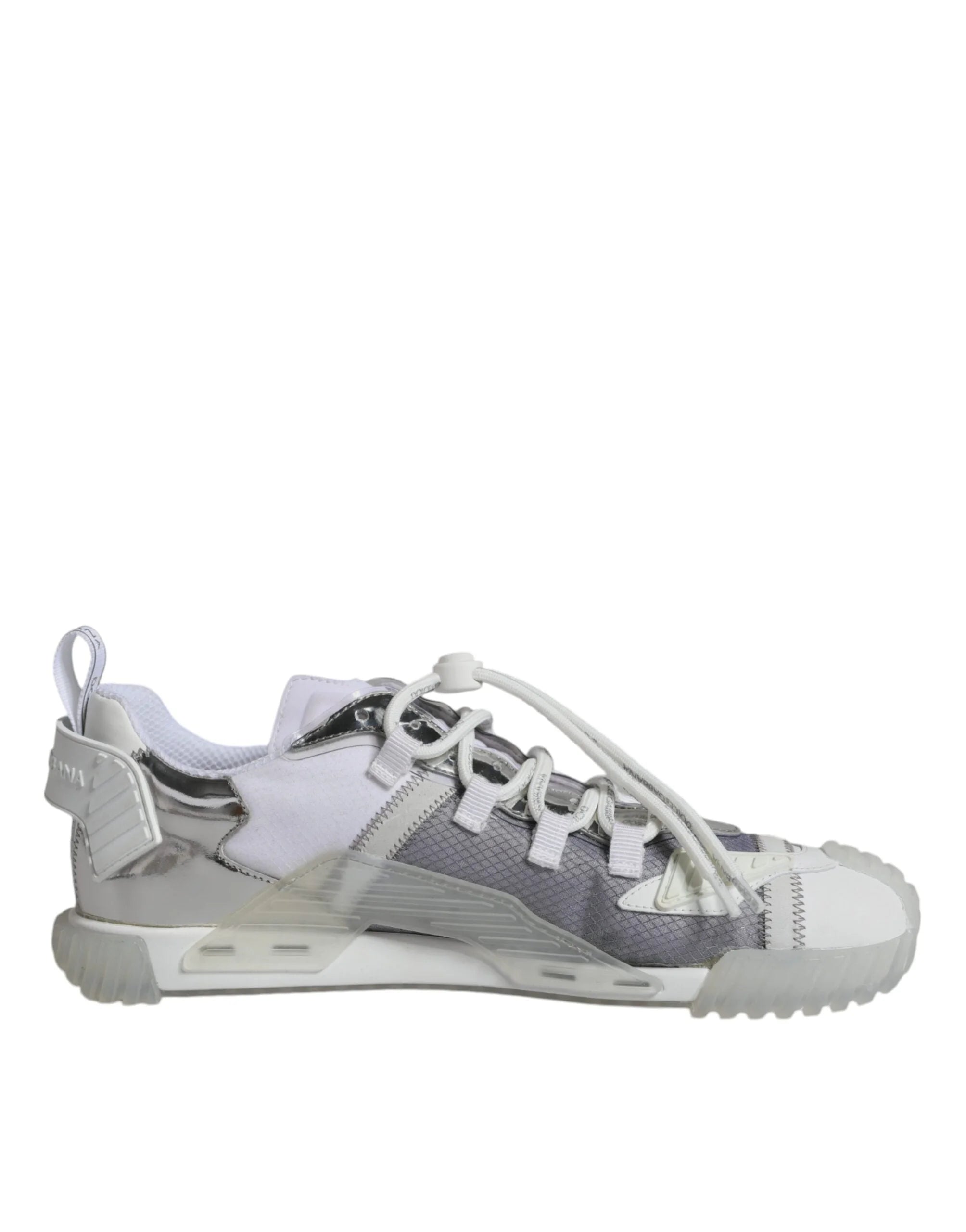 Dolce & Gabbana White Silver Low Top NS1 Sneakers Shoes - EU44/US11