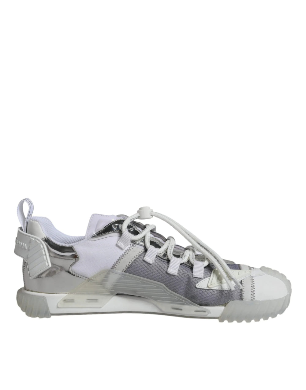 Dolce & Gabbana White Silver Low Top NS1 Sneakers Shoes - EU44/US11