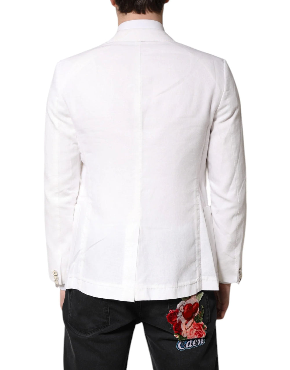 Dolce & Gabbana White Single Breasted Men Coat Blazer Suit - IT48 | M - Sport Jackets