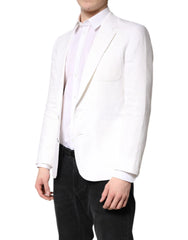 Dolce & Gabbana White Single Breasted Men Coat Blazer Suit - IT48 | M - Sport Jackets