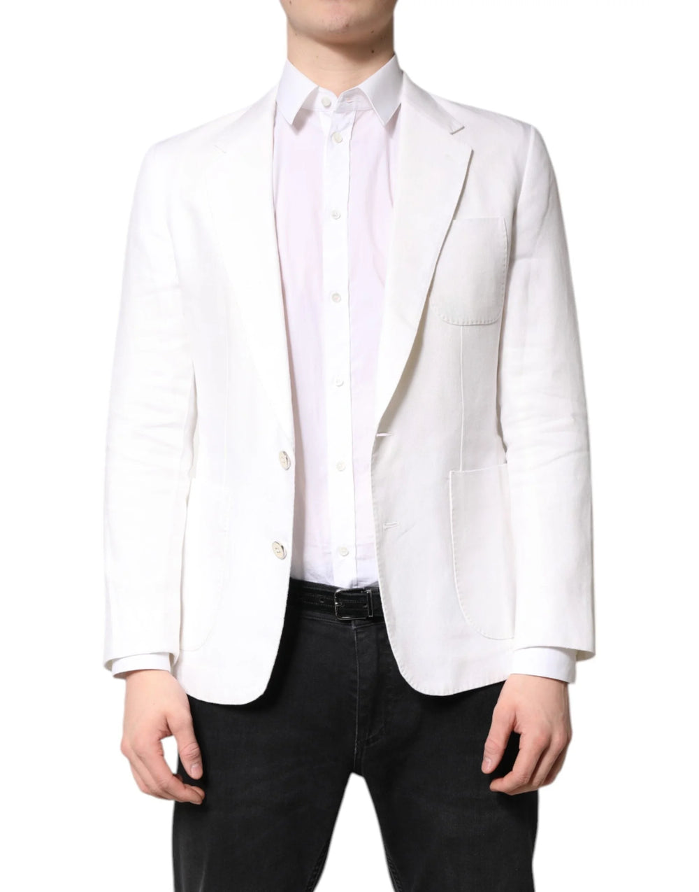Dolce & Gabbana White Single Breasted Men Coat Blazer Suit - IT48 | M - Sport Jackets