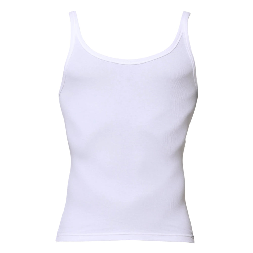 Dolce & Gabbana White Sleeveless Round Neck Men Tank T-shirt - IT2 | XXS - Tank Tops