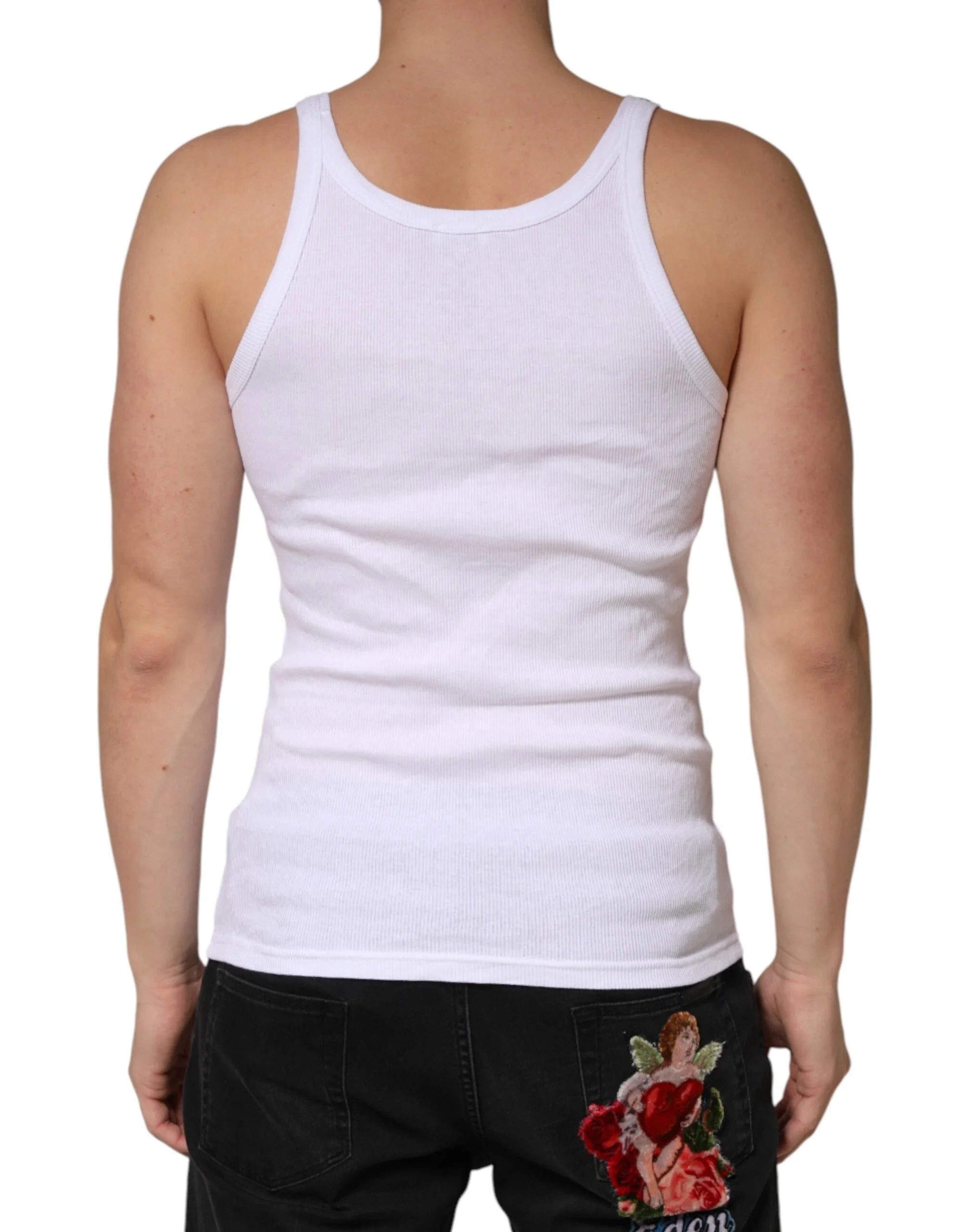 Dolce & Gabbana White Sleeveless Round Neck Tank Top T-shirt - IT4 | S