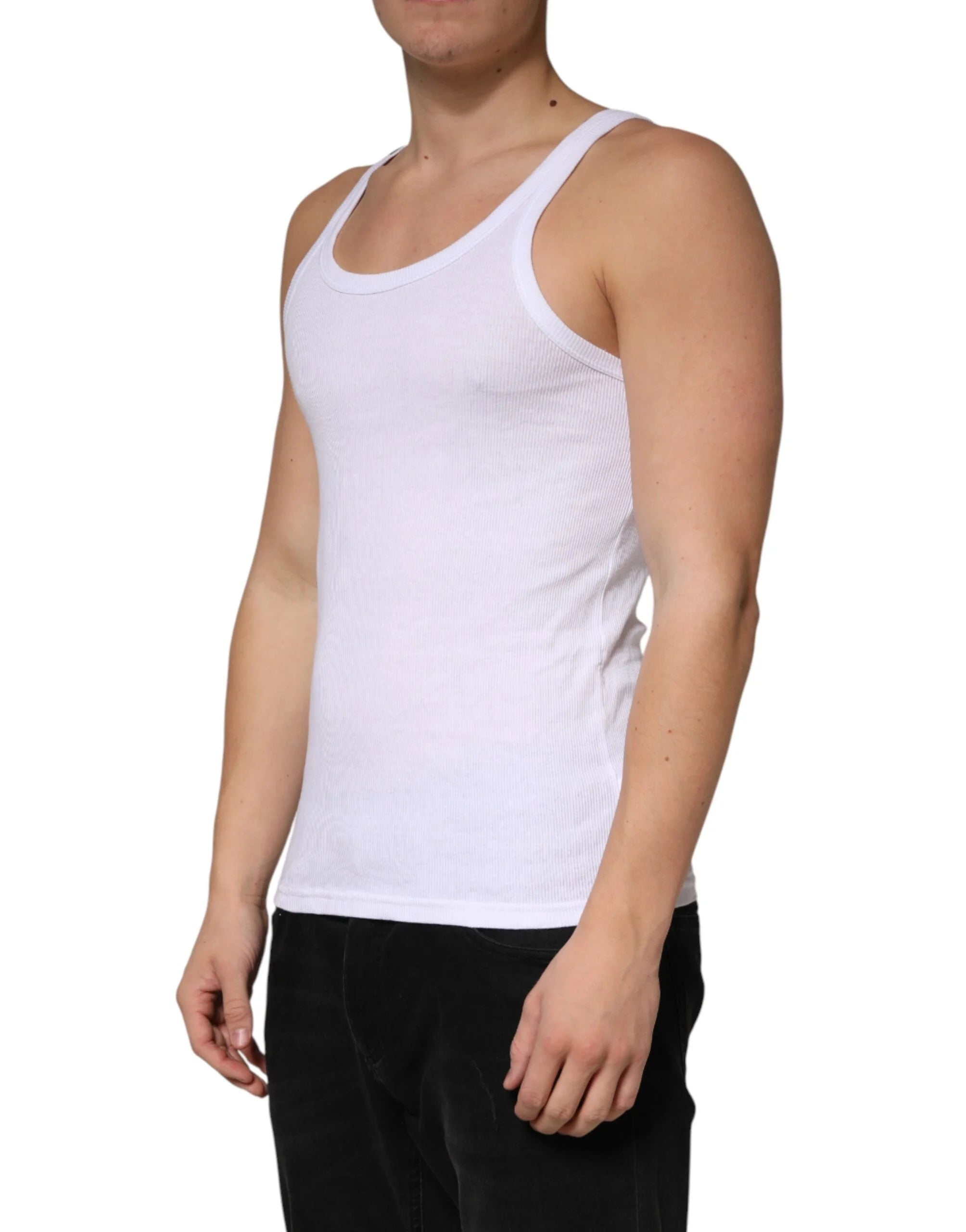 Dolce & Gabbana White Sleeveless Round Neck Tank Top T-shirt - IT4 | S